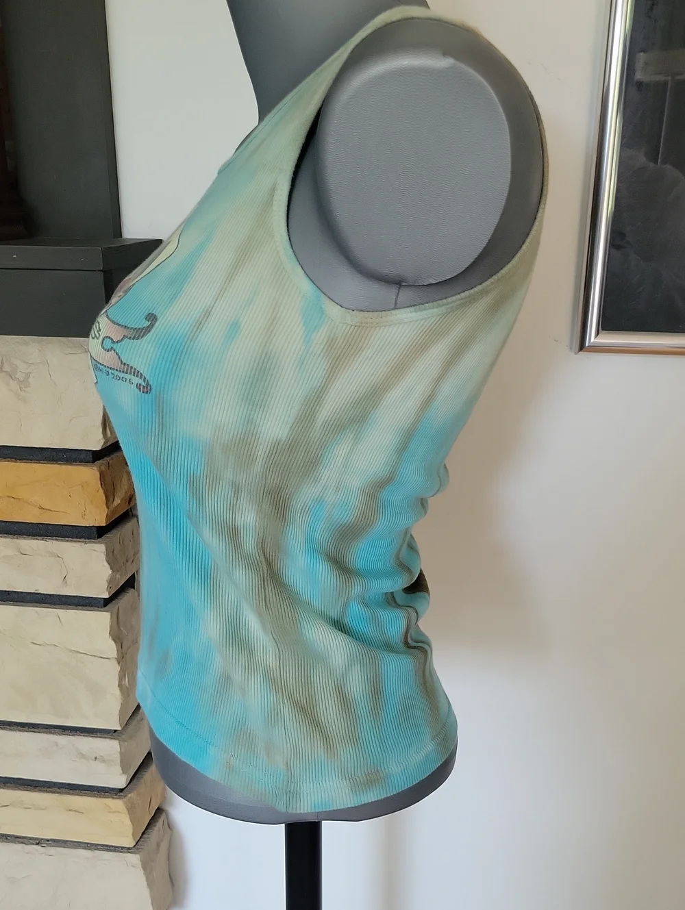 Harley-Davidson Tank Top Medium Blue Tie-dye Vintage